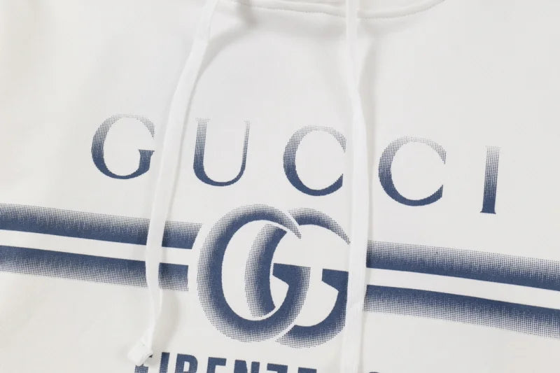 GUCCI || Cotton 'Gucci Firenze 1921' Hooded Sweatshirt In White