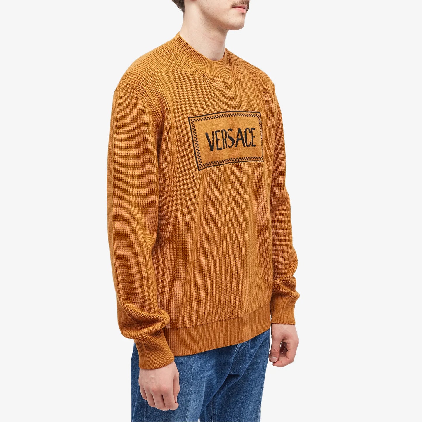 VERSACE || Macrologo Knit Wool Sweater For Men's