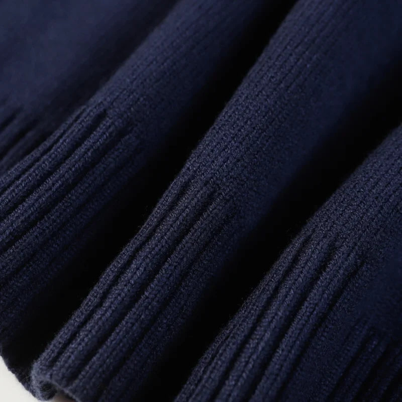 CHRISTIAN DIOR || Bobby Cashmere Jacquard Knit Top Navy