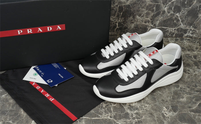 PRADA AMERICA'S CUP BLACK & SILVER SNEAKERS