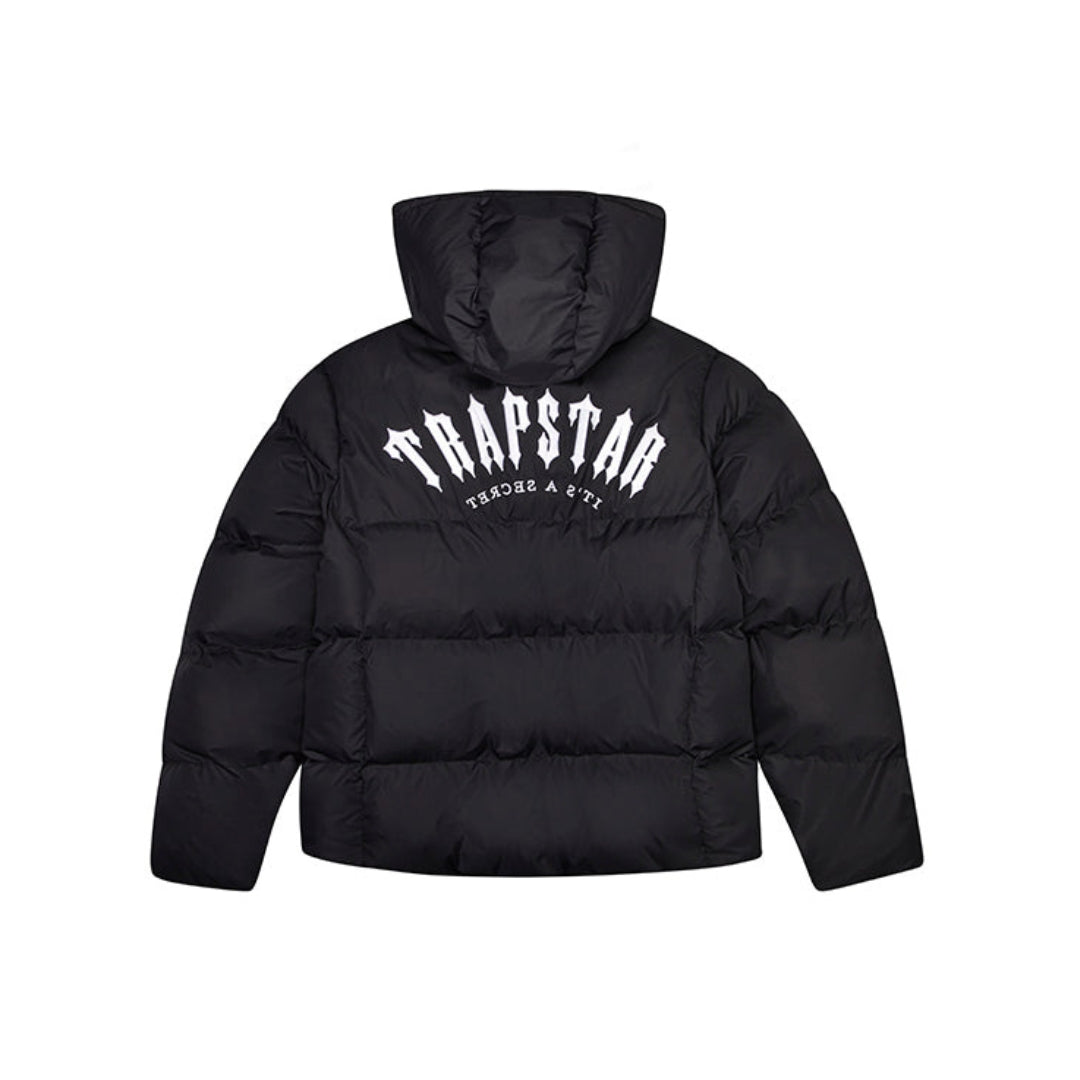 TRAPSTAR IRONGATE HOODED PUFFER JACKET - BLACK