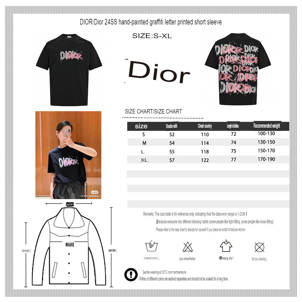 Dior Graffiti Logo T-Shirt in Black