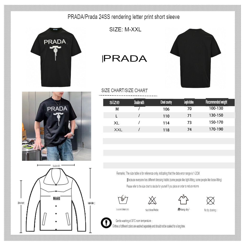 Stylish Prada Milano Black Logo Tee