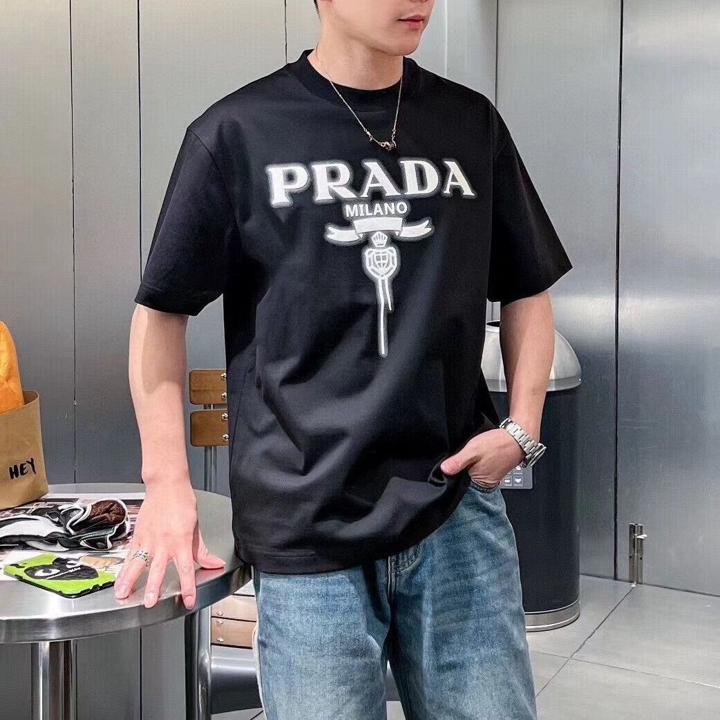 Stylish Prada Milano Black Logo Tee