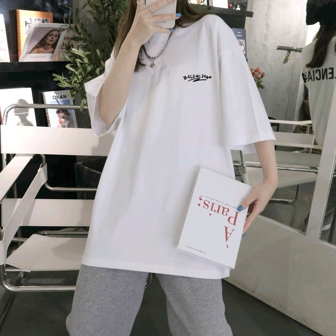 Balenciaga White T-Shirt with Bold Graphic