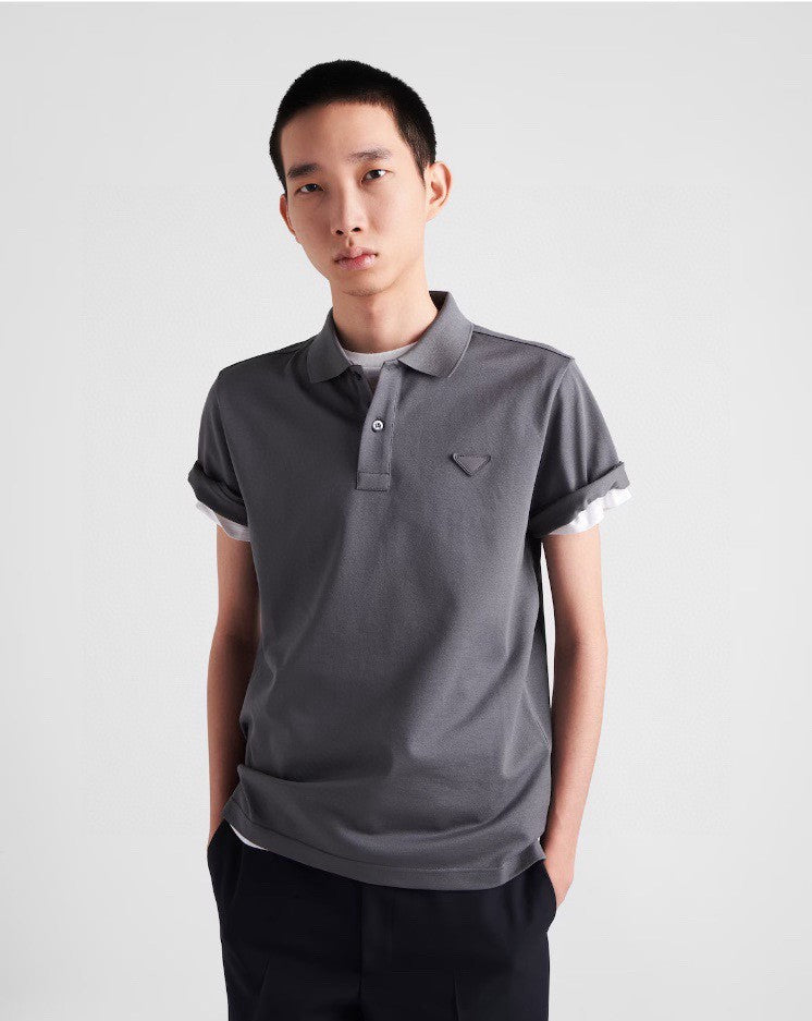 Timeless Grey Polo Shirt by Prada