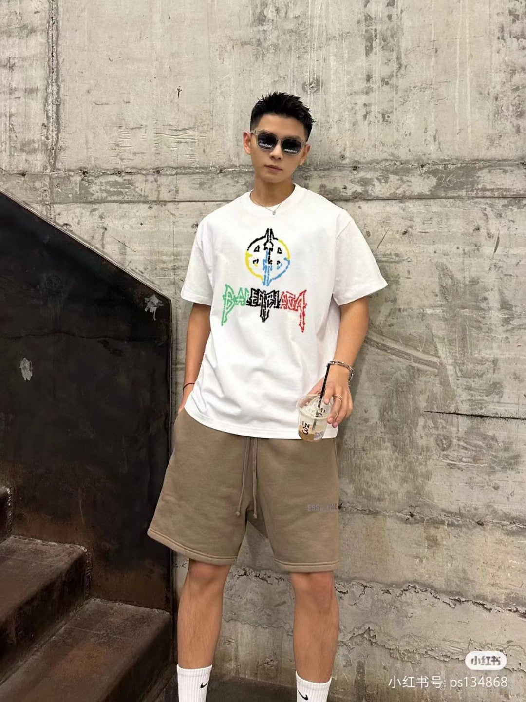 Balenciaga Multicolor Graphic Logo T-Shirt