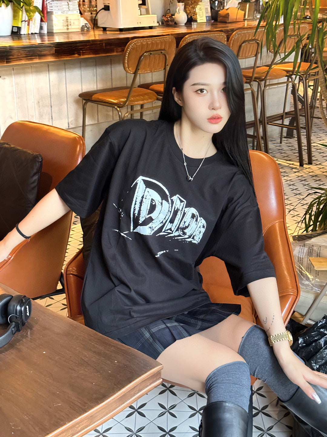 Dior Black T-Shirt with Bold Logo