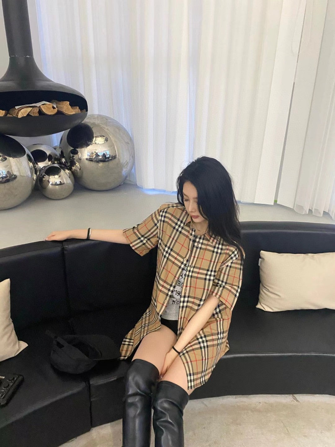 Burberry Check Short-Sleeve Shirt