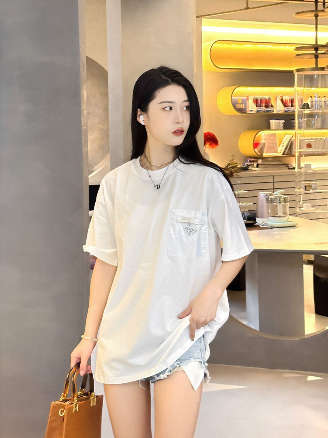 Chic Prada Pocket Tee for Effortless Style