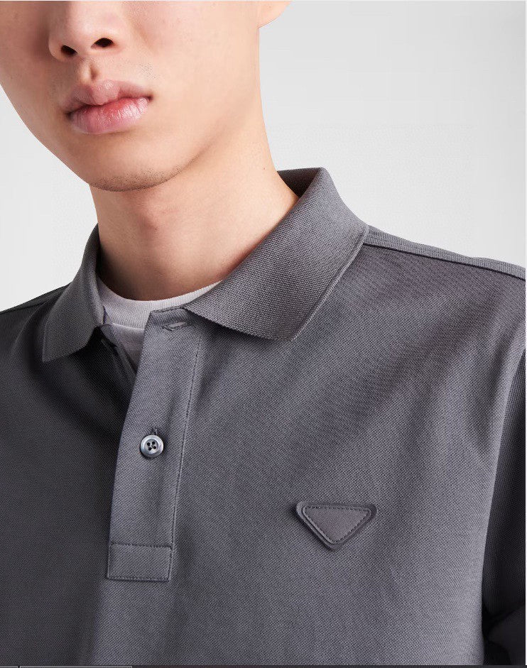 Timeless Grey Polo Shirt by Prada