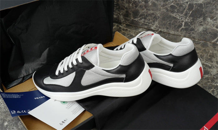 PRADA AMERICA'S CUP BLACK & SILVER SNEAKERS