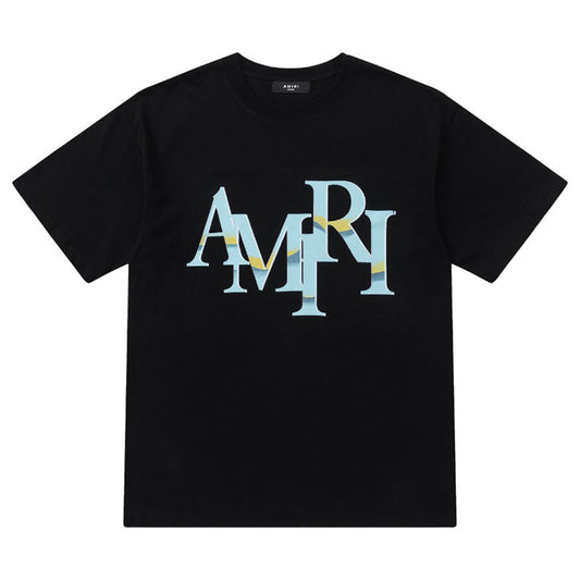 AMlRl Staggered Logo Print Cotton Jersey T-Shirt