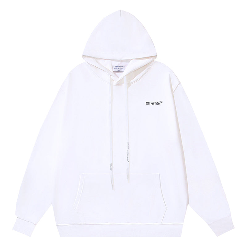 Off White Cotton Xray Arrow Hoodie