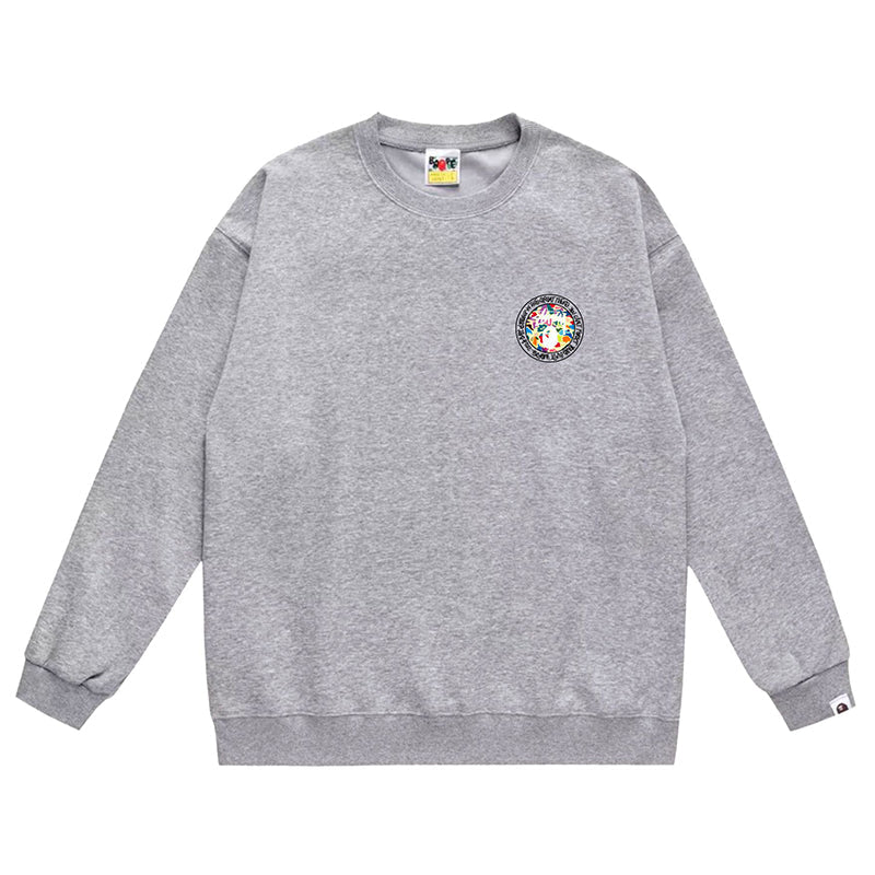 BAPE x Stussy Letter Print Crew Neck Sweatshirt