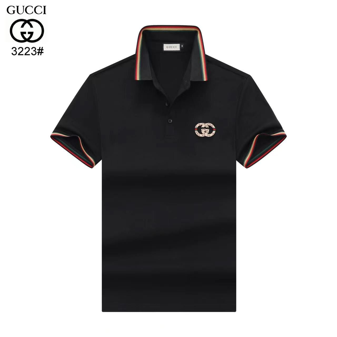 GUCCI || Cotton Polo Shirt With GG Logo