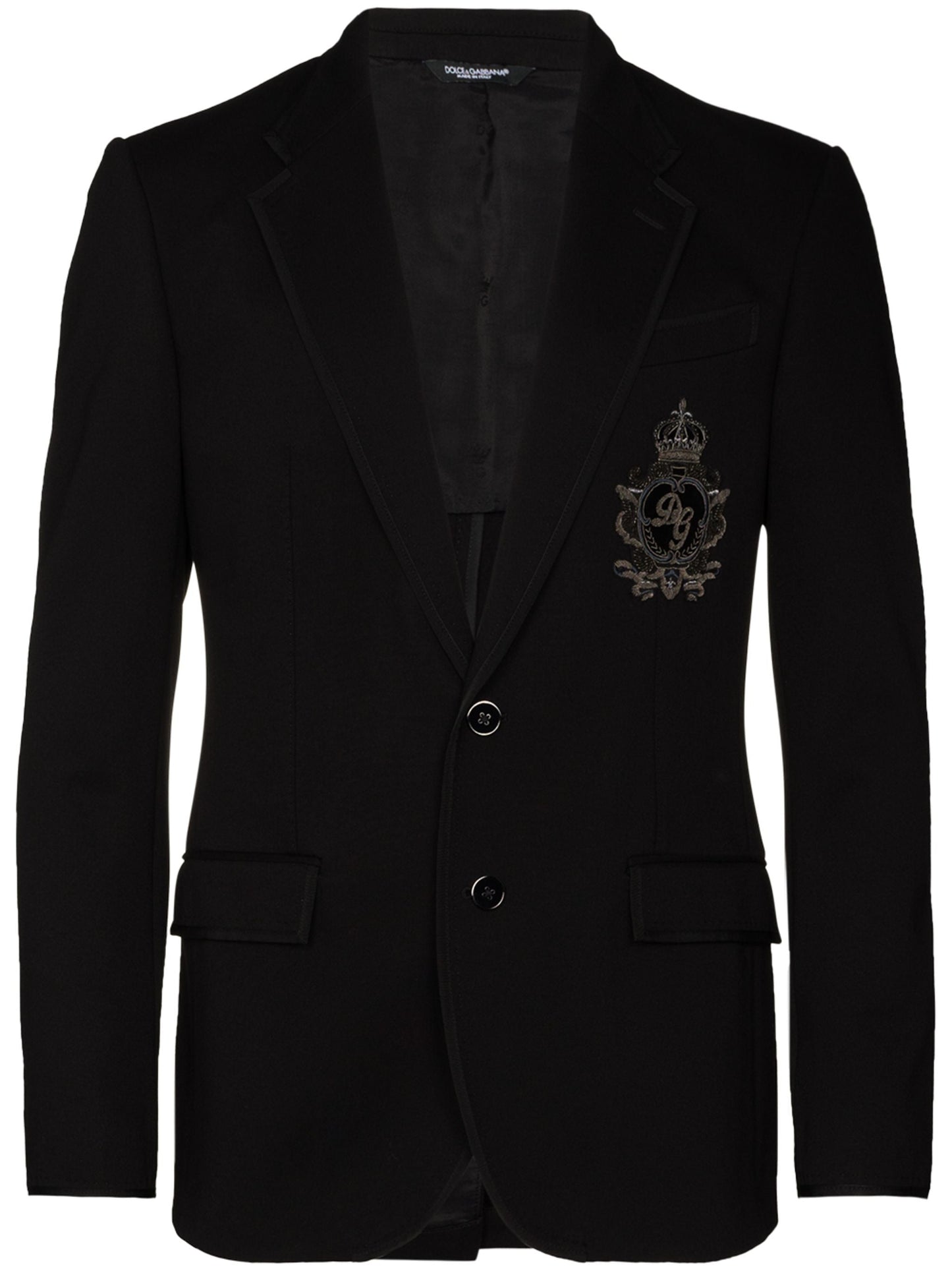 DOLCE & GABBANA || Single-Breasted Wool And Cashmere Jacket With DG Patch Logo