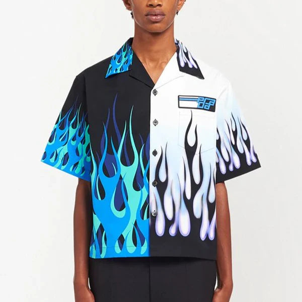 PRADA || Double Match flames Print Shirt