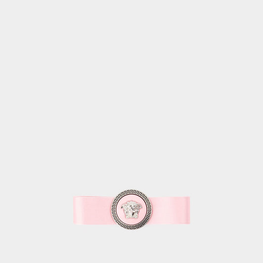 Medusa Hair Clips - Versace - Silk - Pink