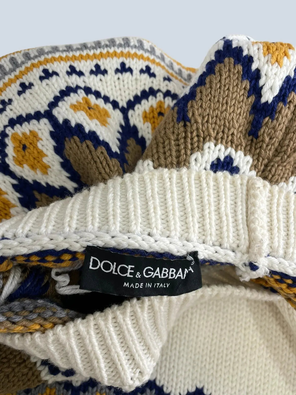 DOLCE & GABBANA || Cotton Wool Sweater With Velvet DG Patch Logo