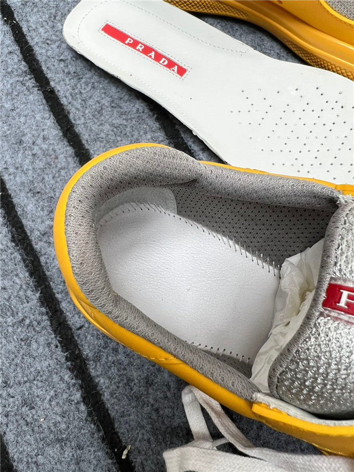 Prada America's Cup Soft Rubber Sneakers in Stylish Yellow and Silver