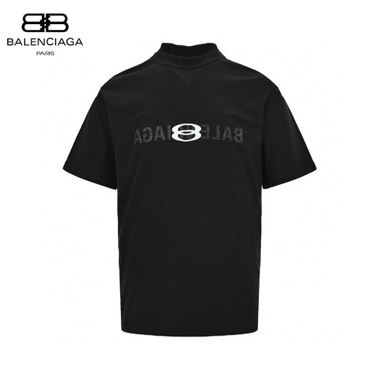 Balenciaga Reflective Logo Black T-Shirt