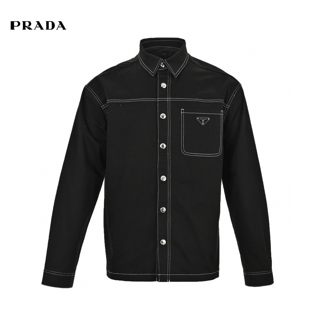 Chic Prada Black Button-Up Shirt for Effortless Elegance