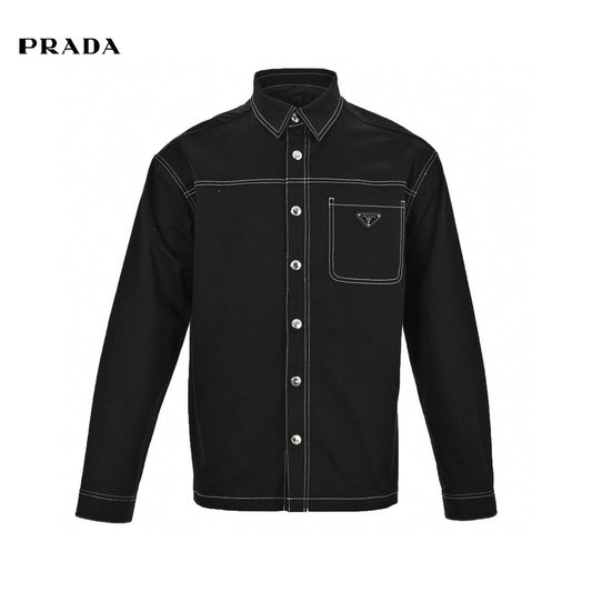 Chic Prada Black Button-Up Shirt for Effortless Elegance