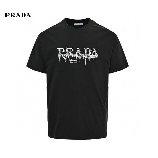 Chic Black Prada Graphic Logo T-Shirt