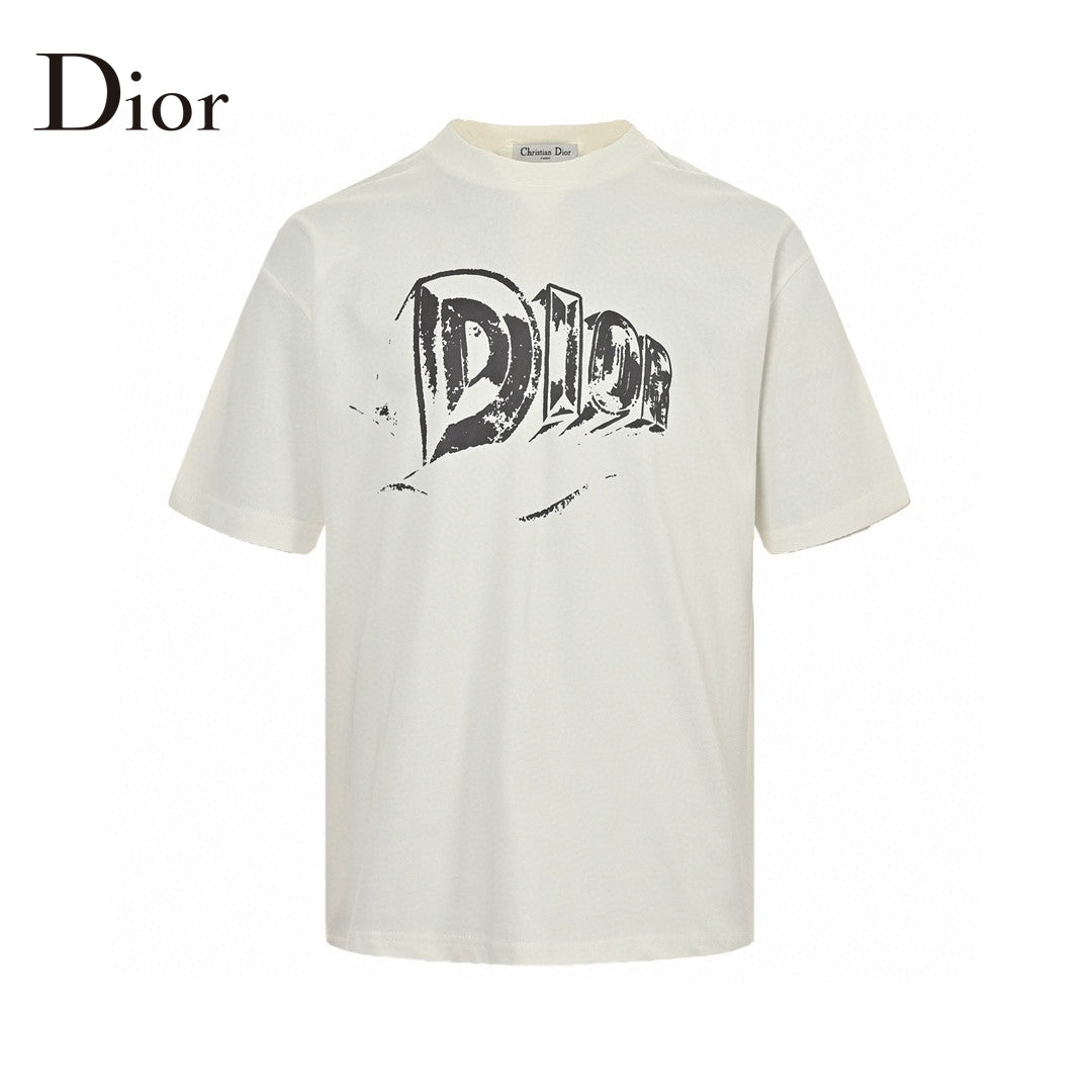 Dior White T-Shirt with Bold Logo