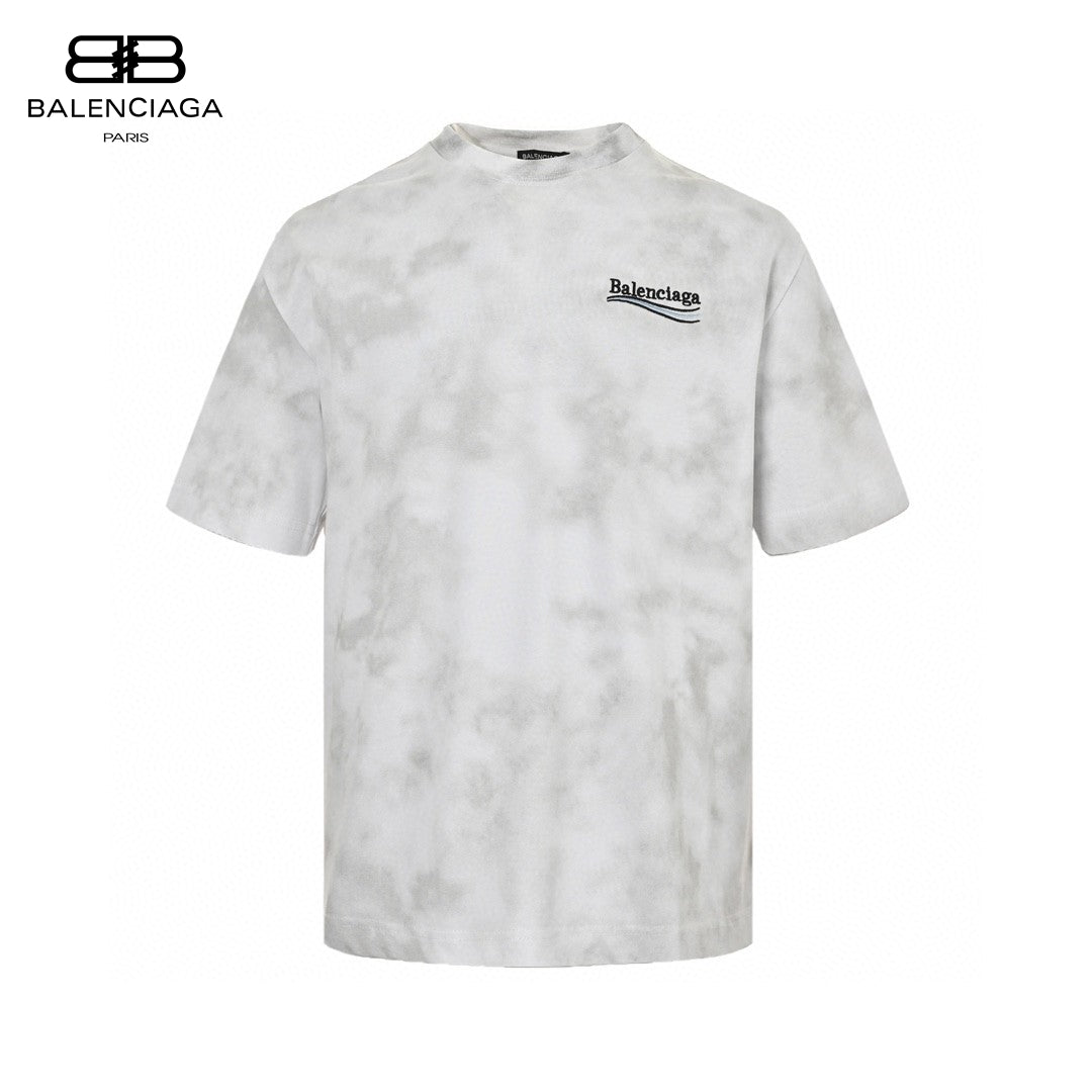 Balenciaga White Tie-Dye T-Shirt