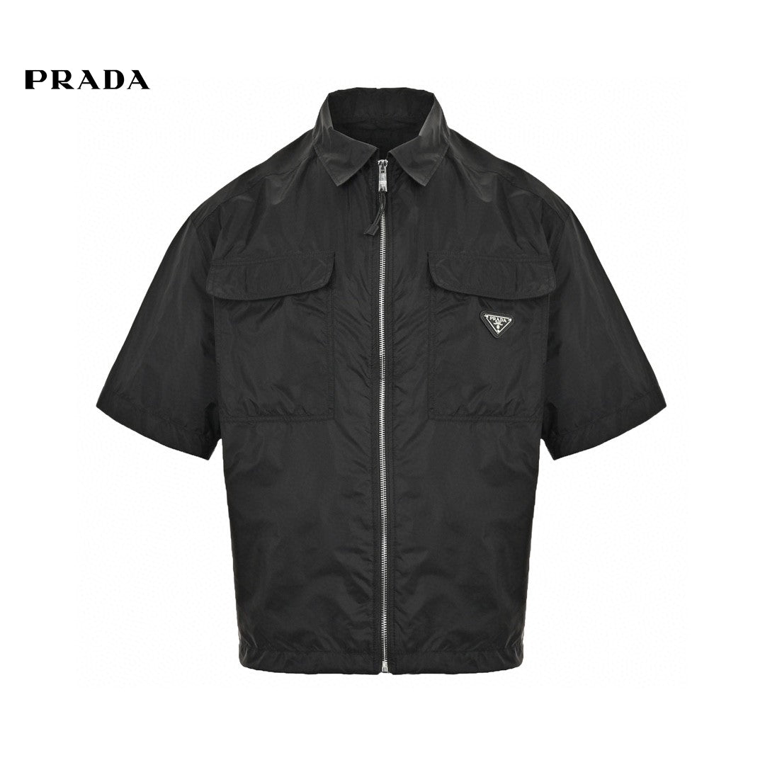 Chic Black Short-Sleeve Jacket by Prada