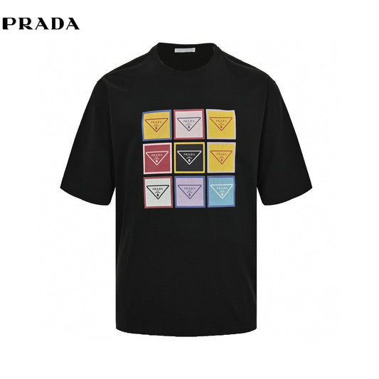 Chic Black Prada Pop Art Logo Tee