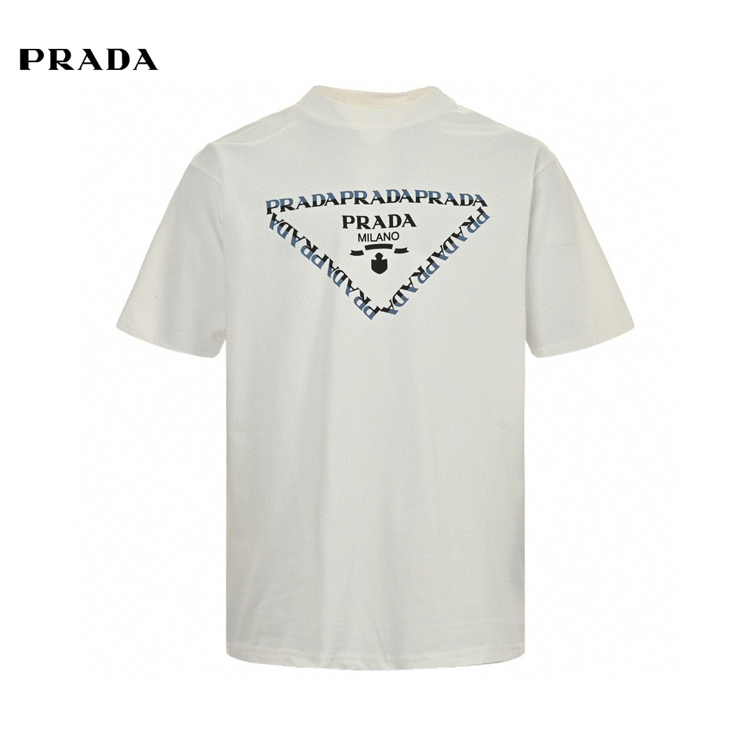 Stylish Prada White T-Shirt Featuring Iconic Logo Design