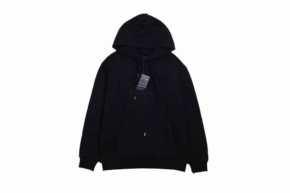 Sleek Prada Milano Black Hoodie for Effortless Style