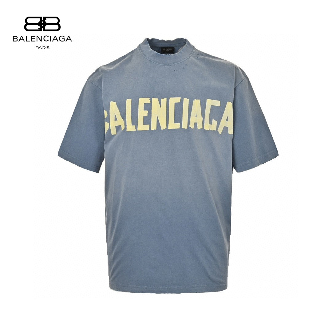 Balenciaga Vintage Logo T-Shirt (Blue)