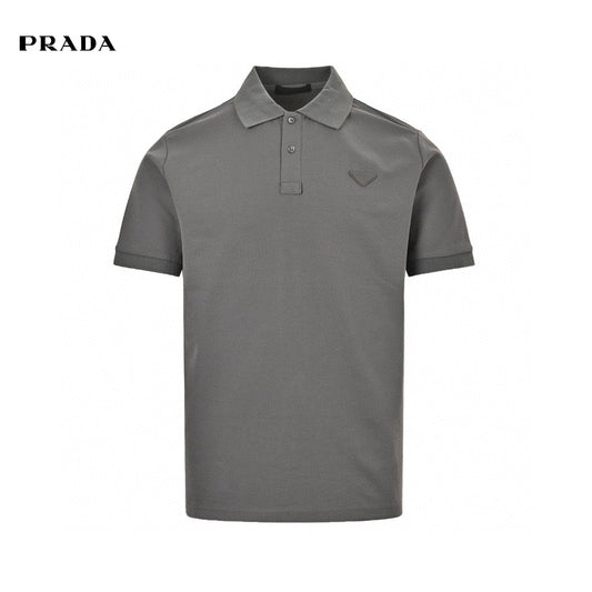 Timeless Grey Polo Shirt by Prada