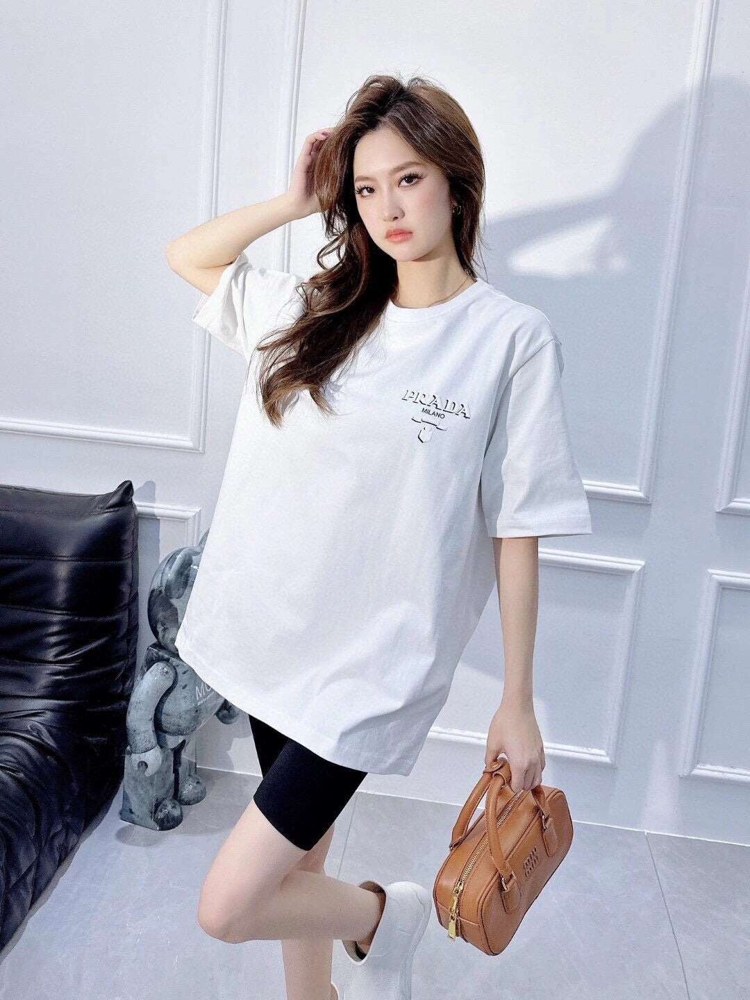 Chic White Prada Milano T-Shirt