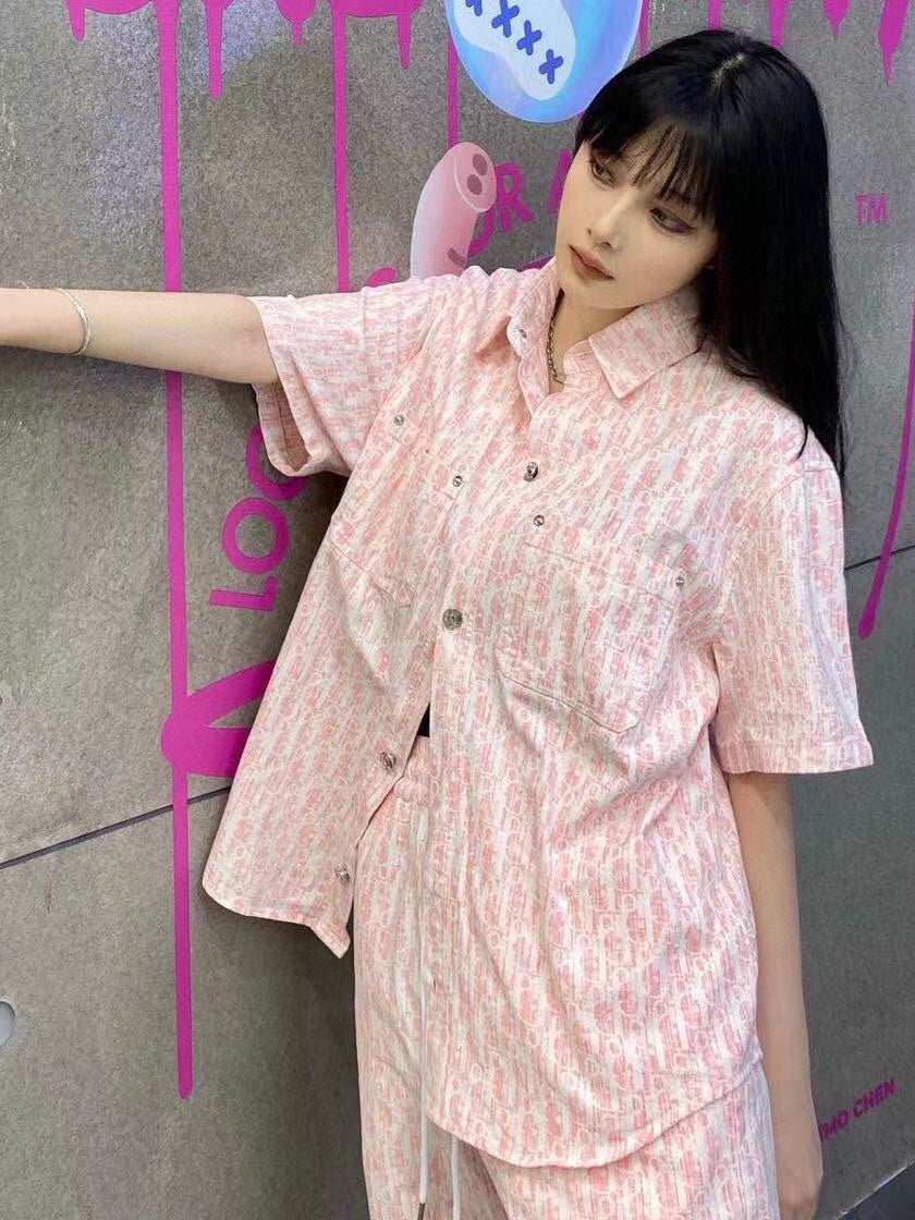 Dior Monogram Shirt (Pink/White)