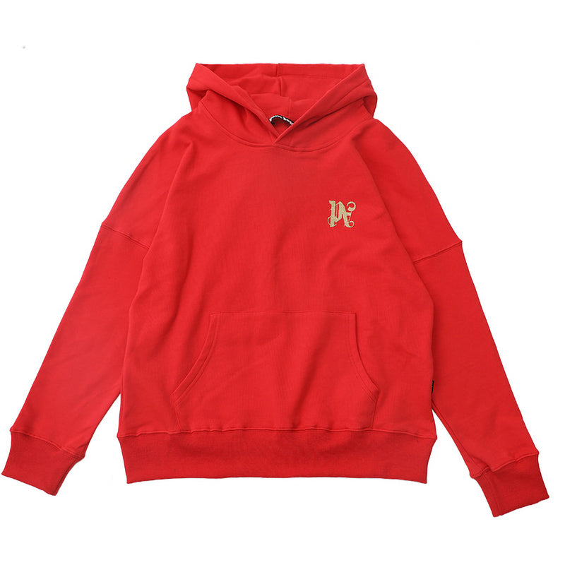 Palm Angels Dragon-Monogram Cotton Hoodie