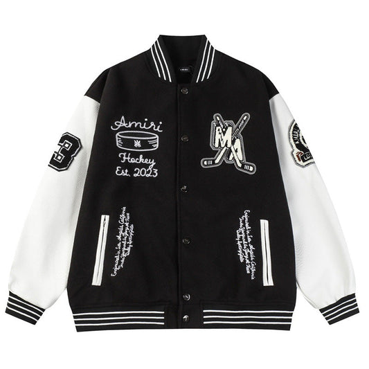 AMlRl logo-appliqué Varsity Jacket