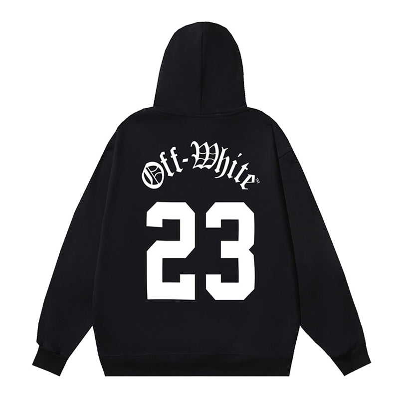 Off White Logo Drawstring Hoodie