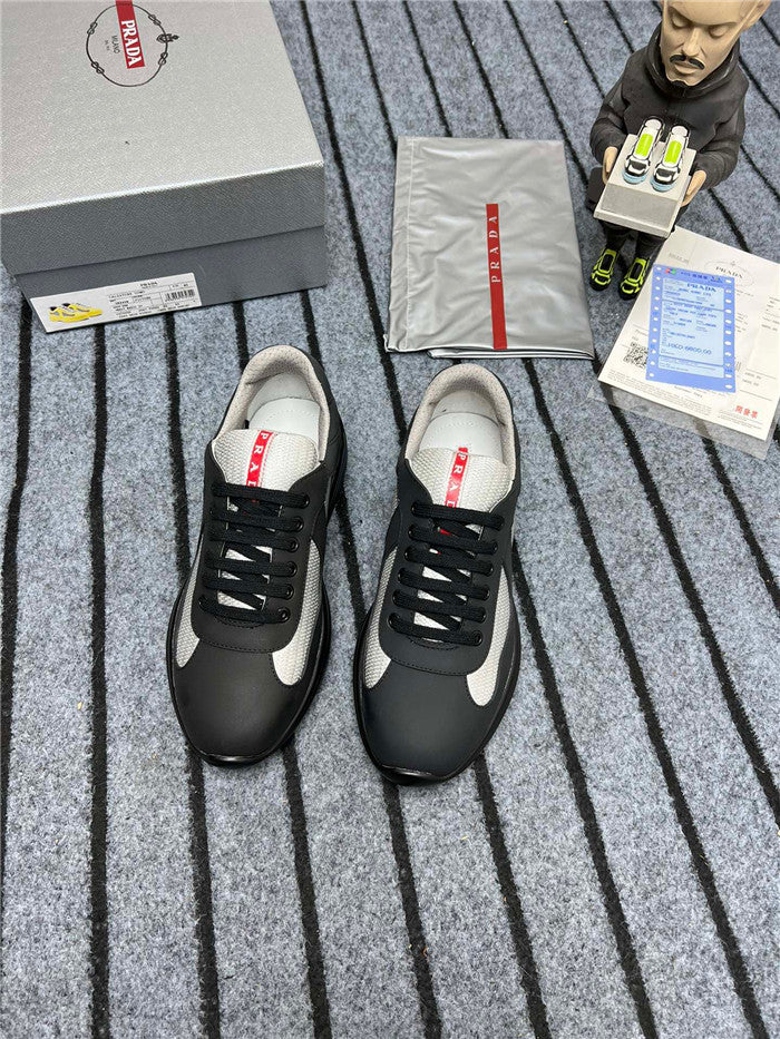 PRADA America's Cup Soft Rubber Sneakers in Black and Silver