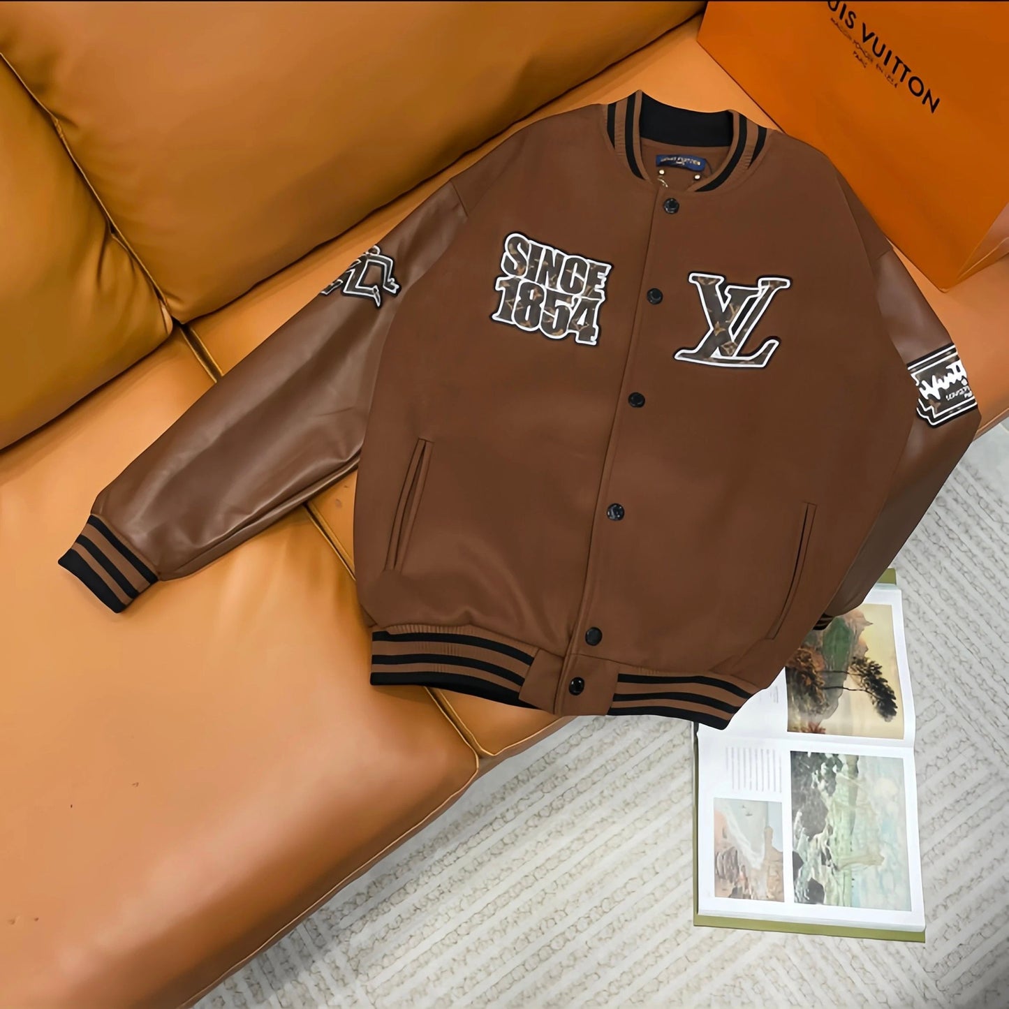 ✨ Louis Vuitton Brown Varsity Jacket ✨