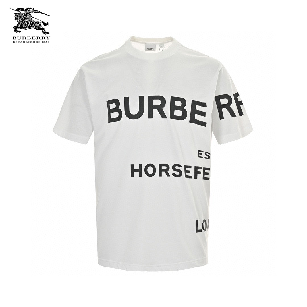 Burberry White T-Shirt with Graphic Text