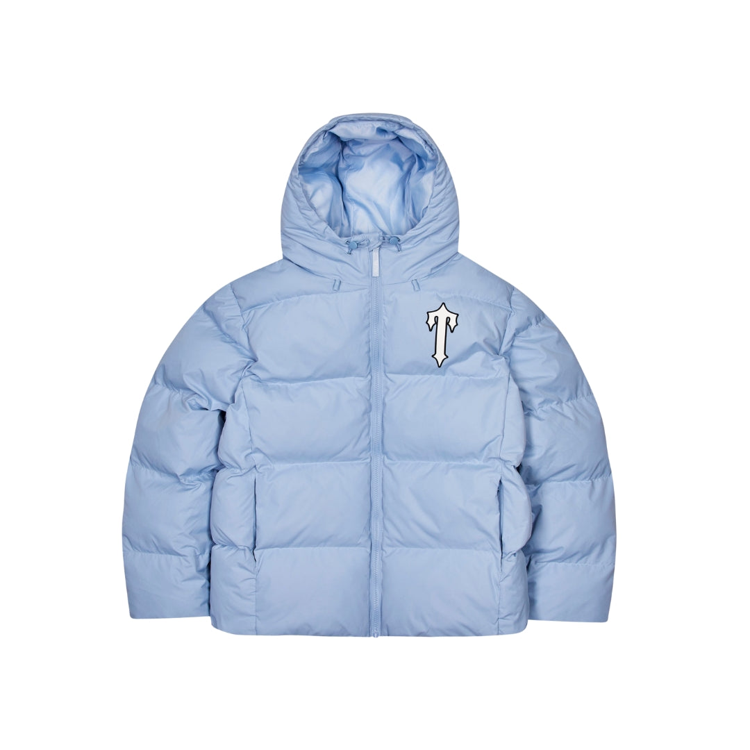 TRAPSTAR IRONGATE ARCH HOODED PUFFER JACKET - LIGHT BLUE