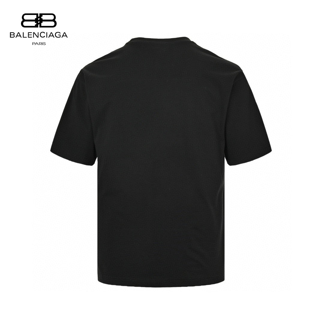 Balenciaga Multicolor Graphic Logo Black T-Shirt