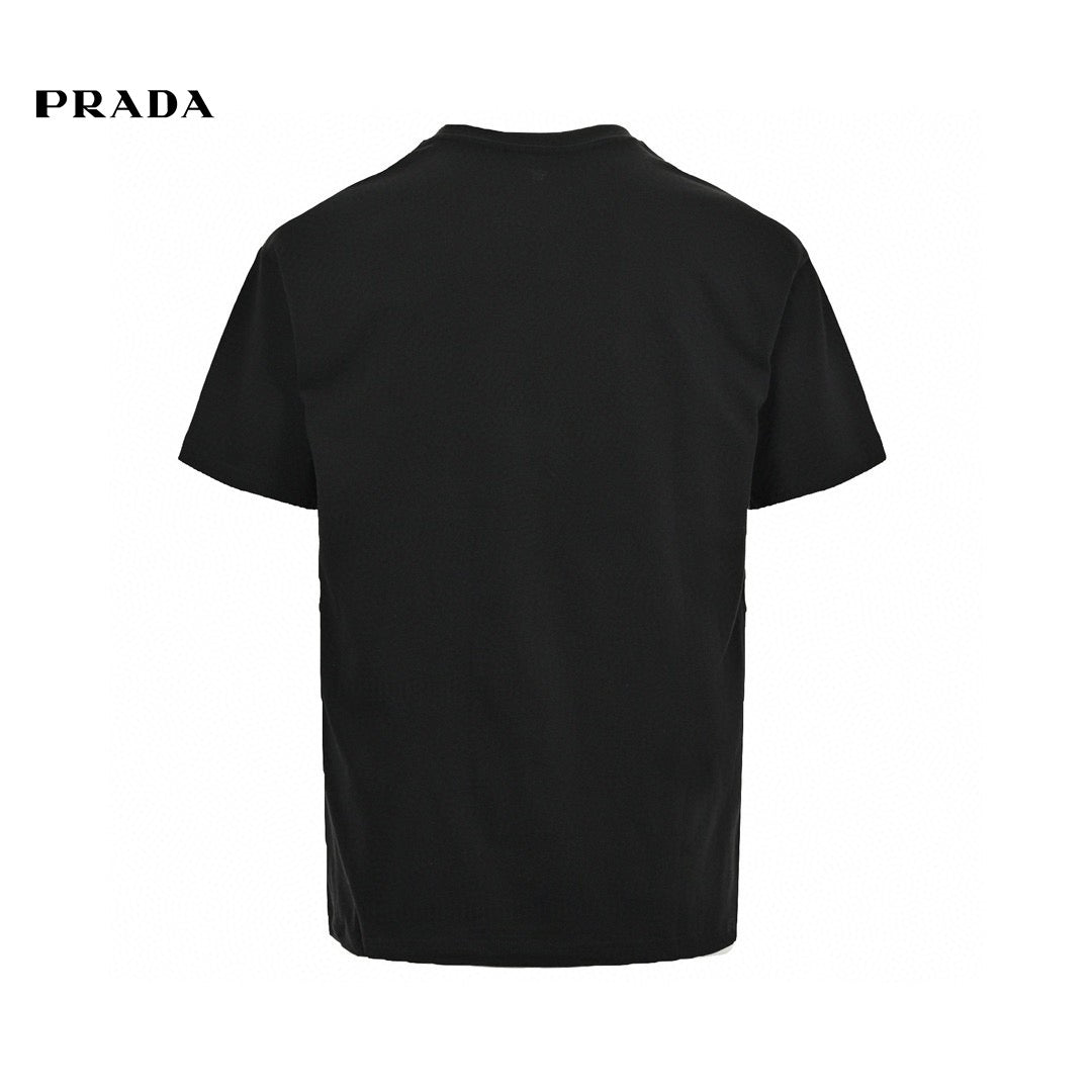 Chic Black Prada Graphic Logo T-Shirt