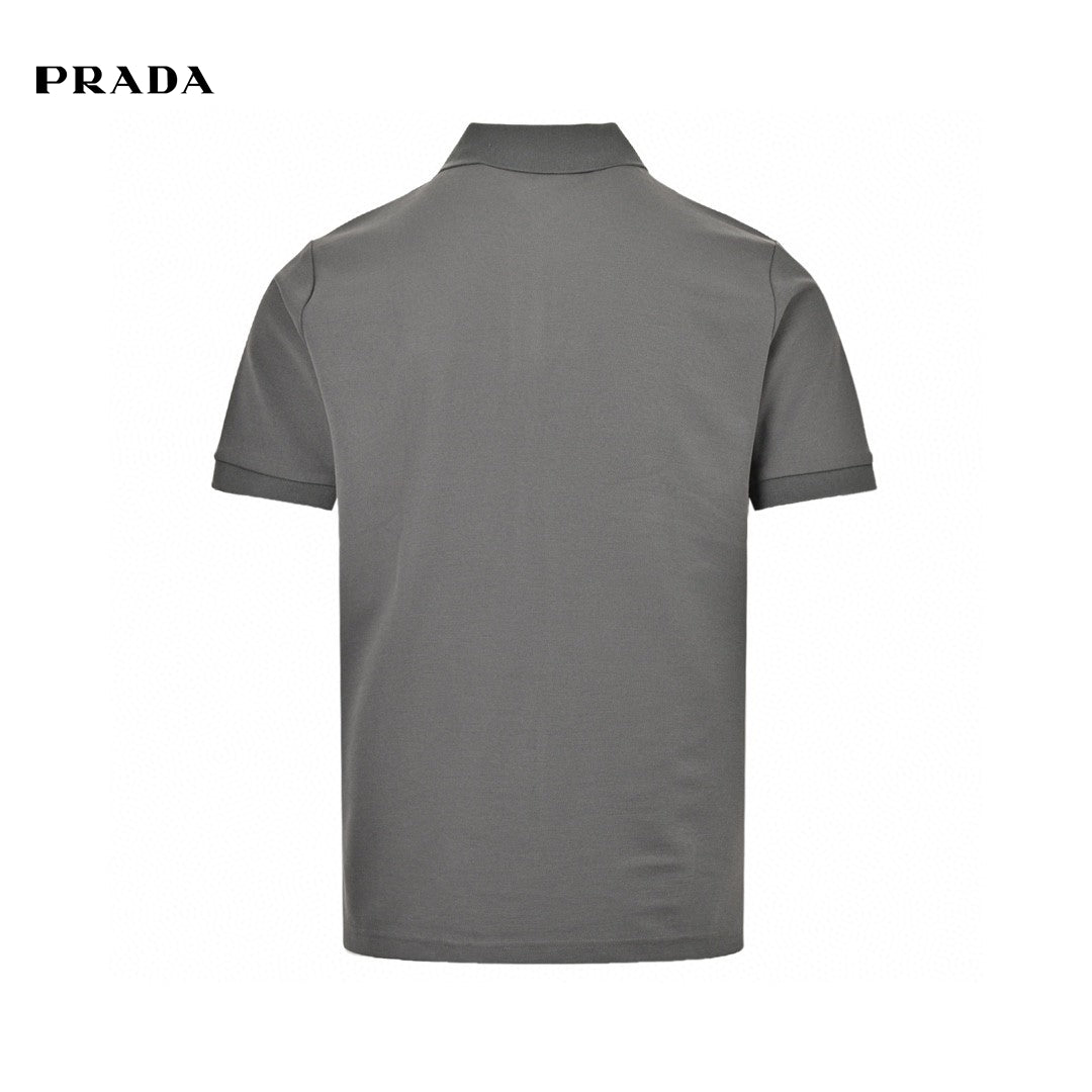 Timeless Grey Polo Shirt by Prada