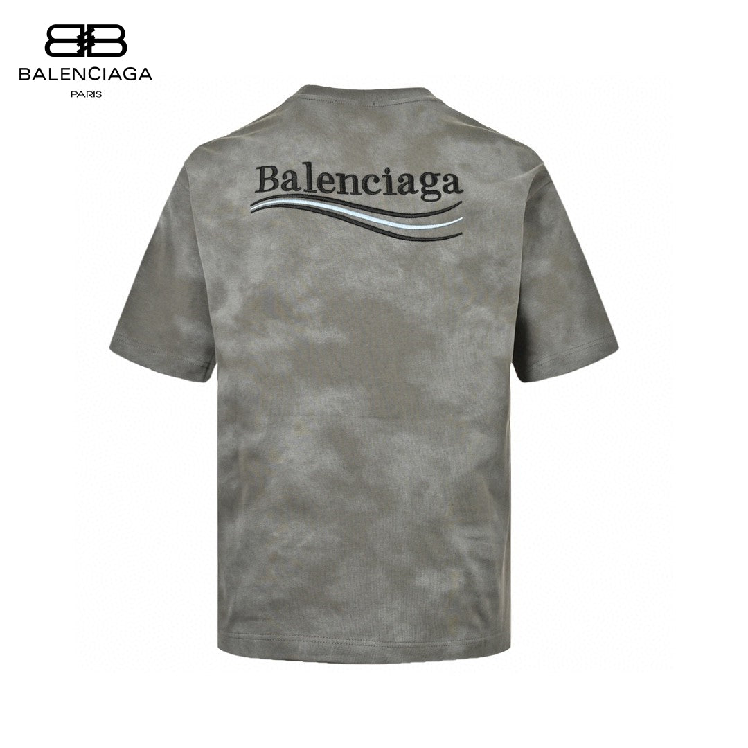 Balenciaga Tie-Dye Logo T-Shirt (Grey)